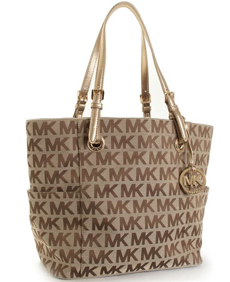 michael kors signature tote with side pockets|michael kors signature purses.